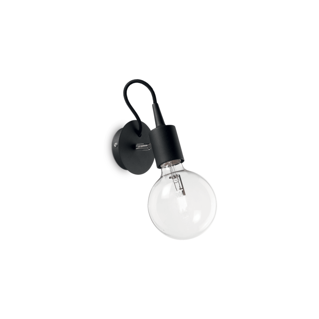 Edison - Aplique de pared - Negro - Ideal Lux